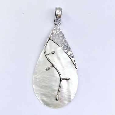PD 09753 MP-(HANDMADE 925 BALI SILVER PENDANT WITH MOTHER OF PEARL)